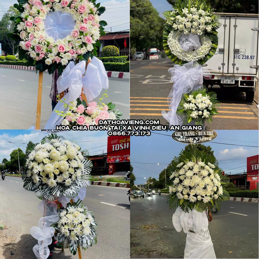 Mẫu hoa chia buồn tham khảo tại Xã Vĩnh Điều, An Giang