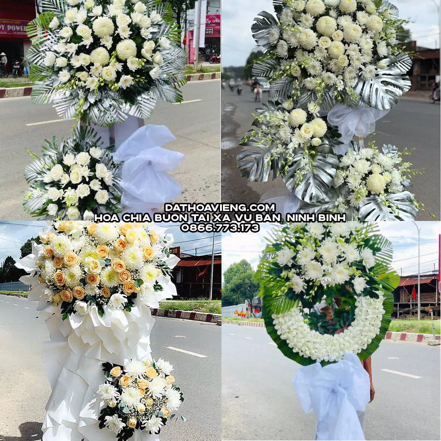 Mẫu hoa chia buồn tham khảo tại Xã Vụ Bản, Ninh Bình