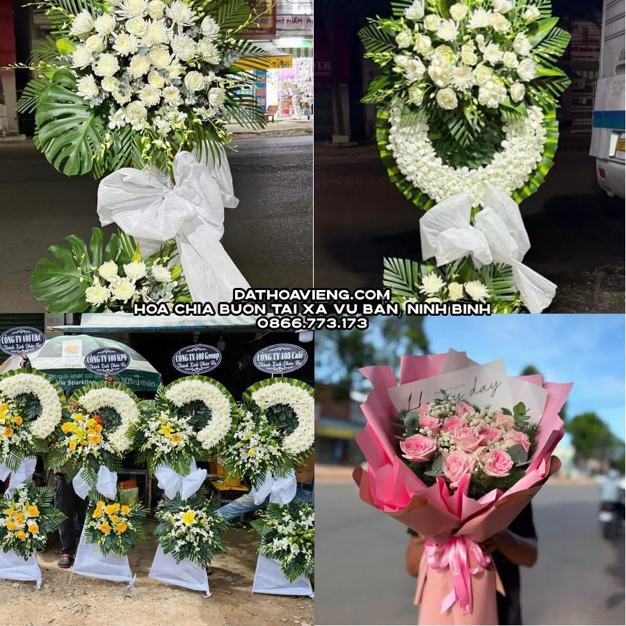 Mẫu hoa chia buồn tham khảo tại Xã Vụ Bản, Ninh Bình