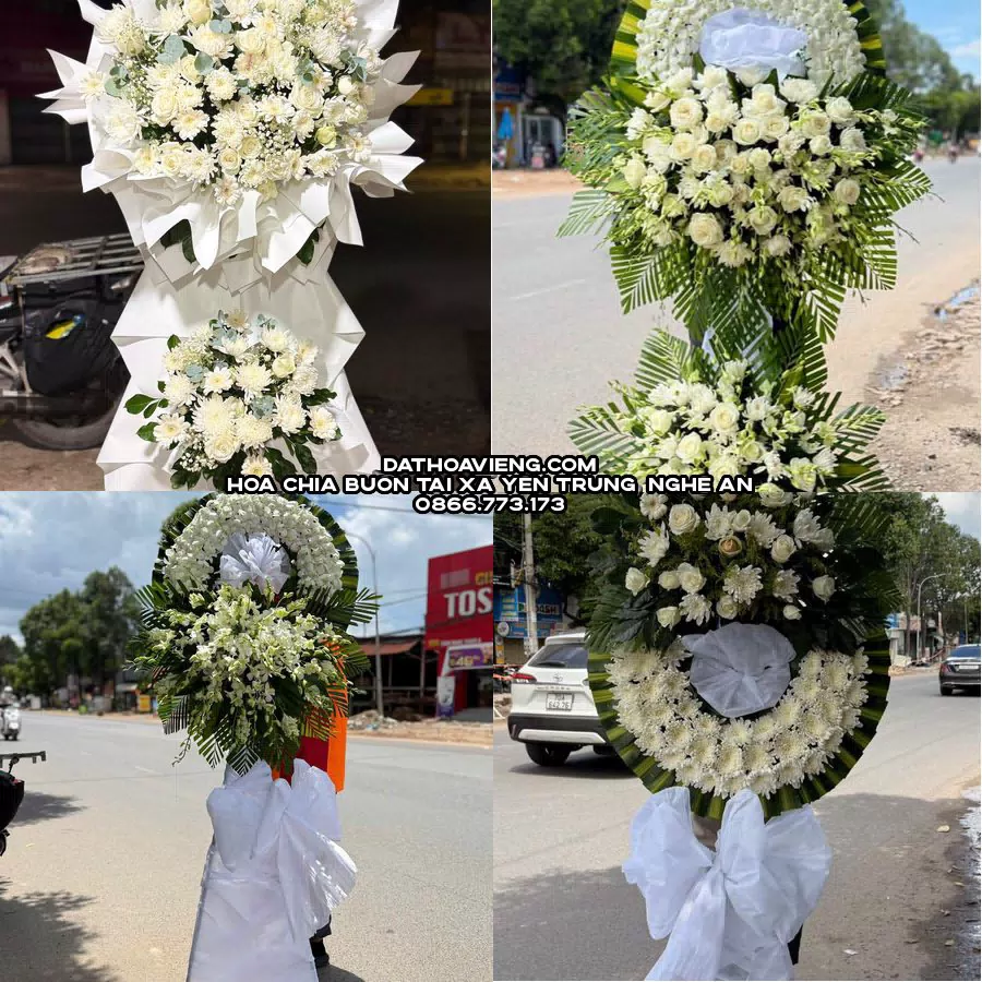 Mẫu hoa chia buồn tham khảo tại Xã Yên Trung, Nghệ An