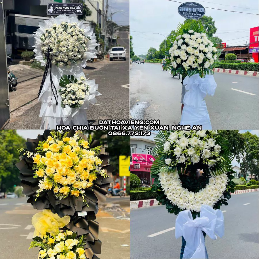 Mẫu hoa chia buồn tham khảo tại Xã Yên Xuân, Nghệ An