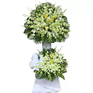 Hoa tang lễ 2 tầng giá rẻ