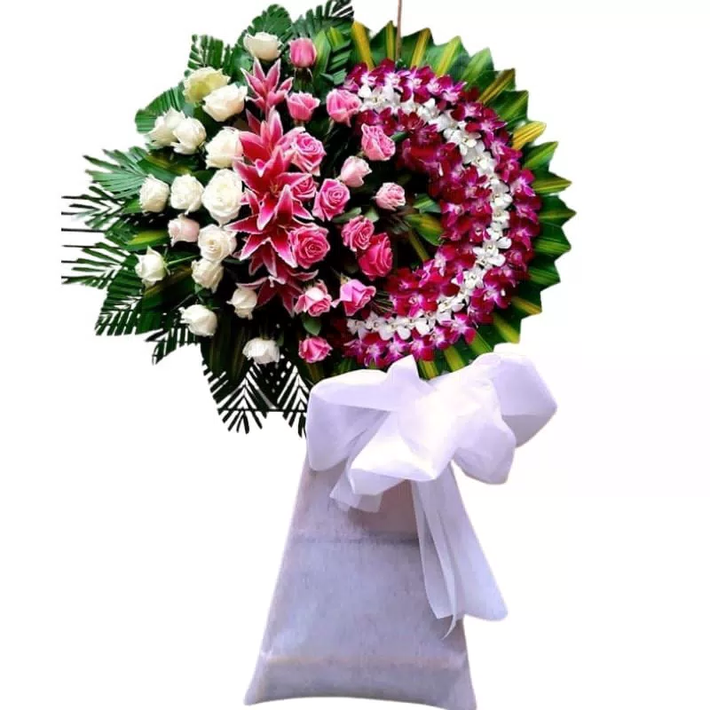 Hoa tang lễ đẹp 1 tầng
