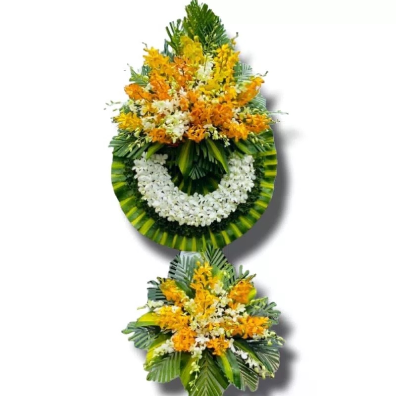 Hoa tang lễ đẹp moka vàng