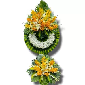 Hoa tang lễ đẹp moka vàng