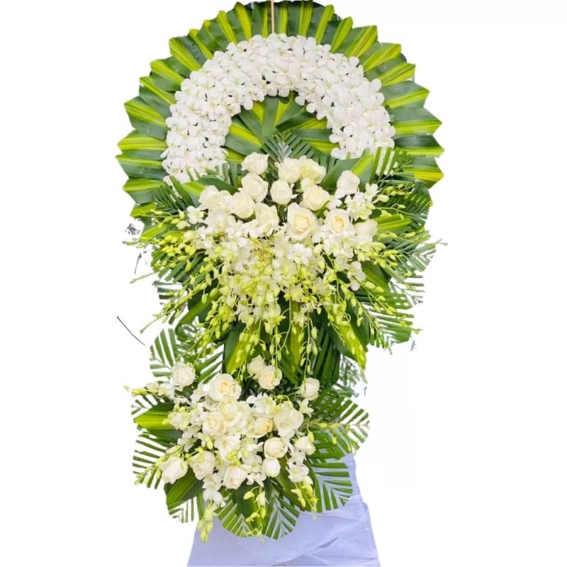 Hoa tang lễ Hồng trắng - mẫu 2