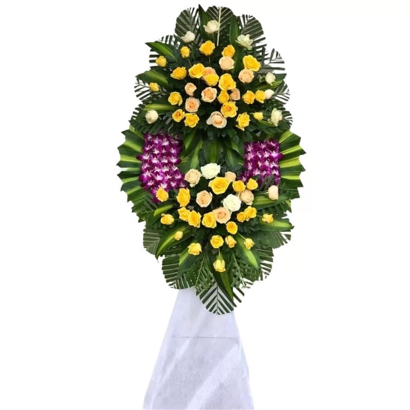 Hoa tang lễ màu vàng tím