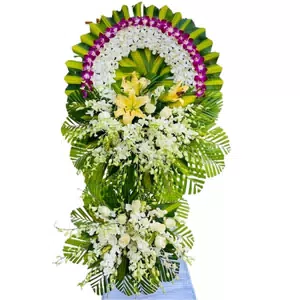 Kệ hoa 2 tầng vành tím