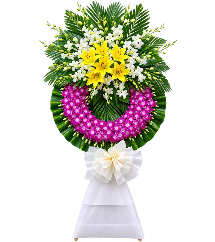 Kệ Hoa Chia Buồn Tím Hồng Cách Sắp Chỉn Chu