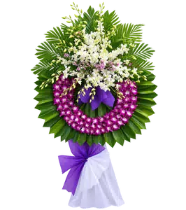 Kệ Hoa Chia Buồn Tím Hồng Thiết Kế Thanh Nhã