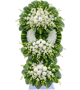 Kệ Hoa Chia Buồn Trắng Xanh Cách Sắp Thanh Nhã