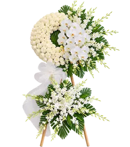 Kệ Hoa Chia Buồn Trắng Xanh Cách Sắp Tôn Nghiêm