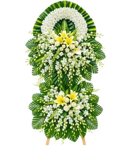Kệ Hoa Chia Buồn Trắng Xanh Dáng Hoa Thanh Nhã