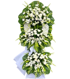 Kệ Hoa Chia Buồn Trắng Xanh Thiết Kế Chỉn Chu