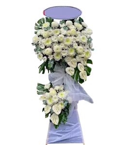 Kệ Hoa Kính Viếng Hồng Trắng Lan Trắng 2 Tầng