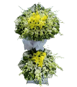 Kệ Hoa Kính Viếng Ly Vàng 2 Tầng
