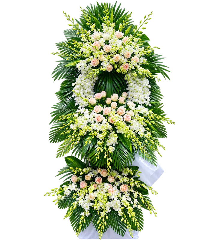Kệ Hoa Kính Viếng Tím Hồng Thiết Kế Cân Xứng