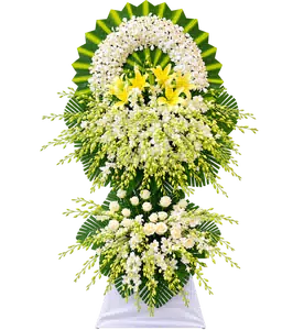 Kệ Hoa Kính Viếng Tông Trắng Xanh