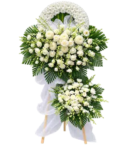 Kệ Hoa Kính Viếng Trắng Ba Cụm