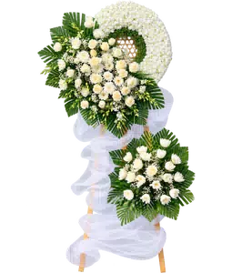 Kệ Hoa Kính Viếng Trắng Hai Cụm