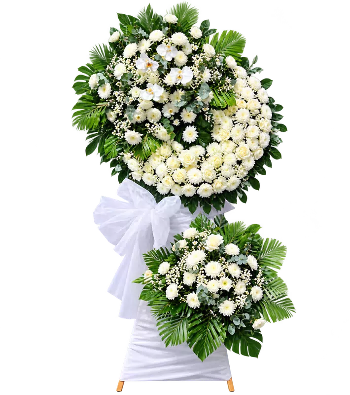 Kệ Hoa Kính Viếng Trắng Xanh