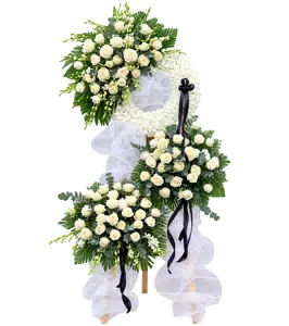 Kệ Hoa Kính Viếng Trắng Xanh Tạo Hình Nhẹ Nhàng