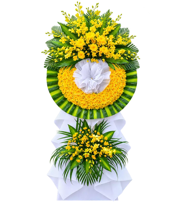 Kệ Hoa Kính Viếng Vàng Xanh Tạo Hình Cân Đối