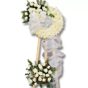Kệ hoa tang lễ hiện đại tone trắng