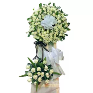 Kệ hoa tang lễ hoa hồng mix bibi