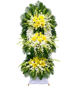 Kệ Hoa Tang Lễ Trắng Xanh Dáng Đứng Tinh Gọn