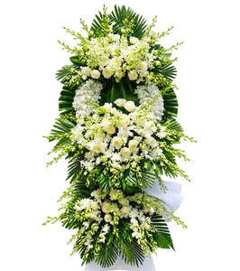 Kệ Hoa Tang Lễ Trắng Xanh Thiết Kế Hài Hòa