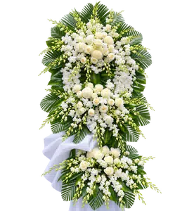 Kệ Hoa Tang Lễ Trắng Xanh Thiết Kế Thanh Nhã