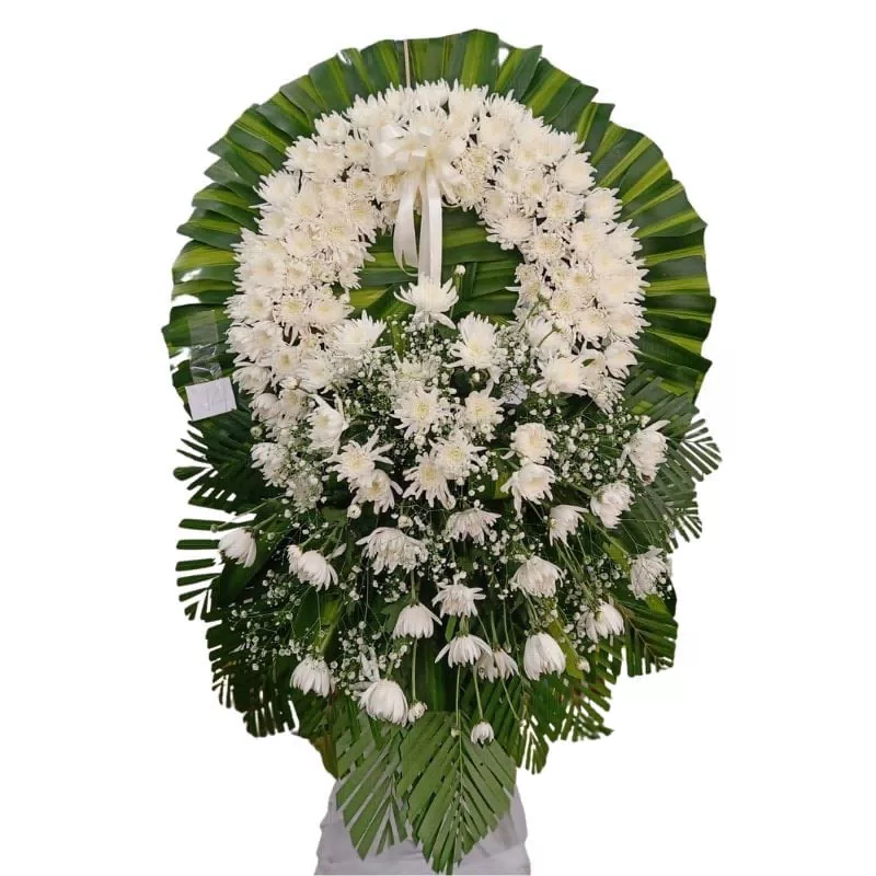 Kệ hoa viếng cúc trắng