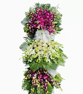 Kệ Hoa Viếng Lan Tím Hồng Trắng 3 Tầng