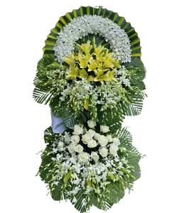 Kệ Hoa Viếng Lily Vàng Hồng Trắng