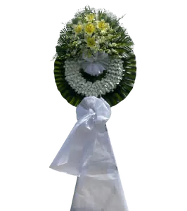 Kệ Hoa Viếng Lily Vàng Lan Trắng Tròn