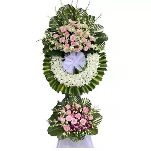Kệ viếng 2 tầng hồng kính viếng