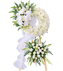Vòng Hoa Kính Viếng Trắng Phối Lan