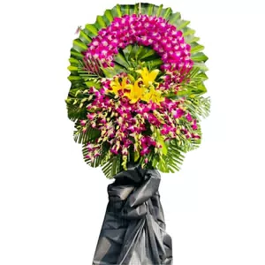 Vòng hoa tang lễ lan tím