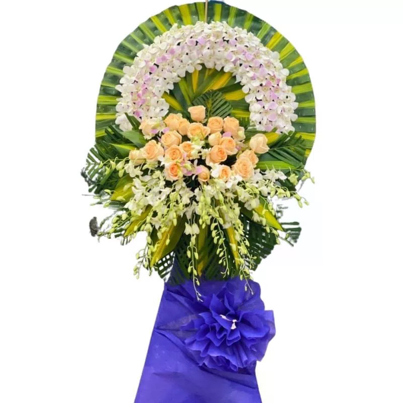 Vòng hoa viếng hồng mỡ gà (Luyến Tiếc)