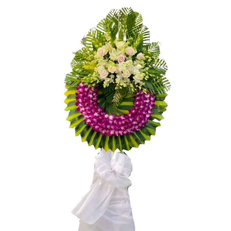 Hoa tang lễ giá rẻ kệ hoa 1 tầng (004)