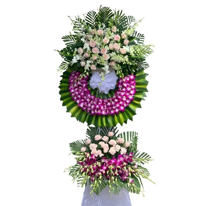 Đặt Hoa Tang Lễ - Hoa tang lễ thành kính phân ưu 2 tầng (005) Hoa tang lễ thành kính phân ưu 2 tầng (005)