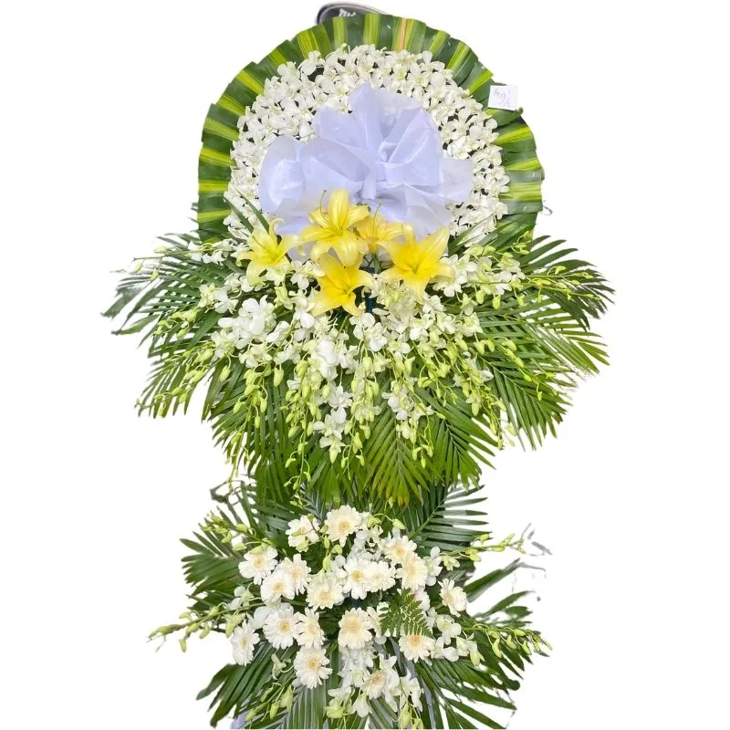 Đặt Hoa Tang Lễ - Hoa tang lễ 2 tầng kính viếng hương hồng (012) Hoa tang lễ 2 tầng kính viếng hương hồng (012)