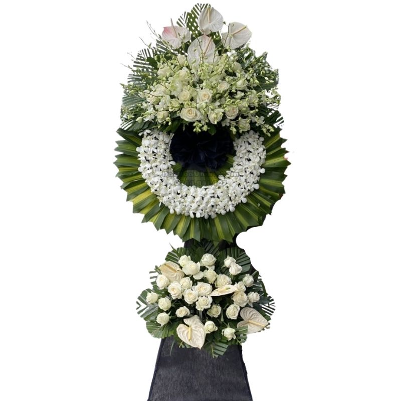 Kệ hoa viếng tang lễ 2 tầng đẹp (084)